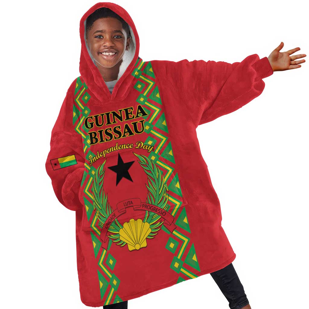 Guinea-Bissau KId Wearable Blanket Hoodie Unidade Luta Progresso