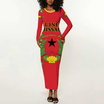 Guinea-Bissau Long Sleeve Bodycon Dress Unidade Luta Progresso LT01