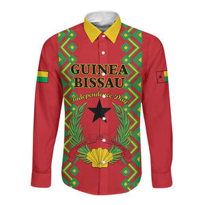 Guinea-Bissau Long Sleeve Button Shirt Unidade Luta Progresso