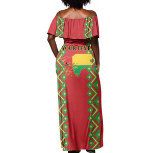 Guinea-Bissau Off Shoulder Maxi Dress Unidade Luta Progresso