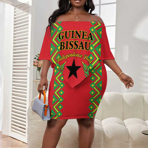 Guinea-Bissau Off Shoulder Short Dress Unidade Luta Progresso