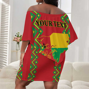 Guinea-Bissau Off Shoulder Short Dress Unidade Luta Progresso