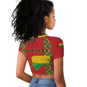 Guinea-Bissau Raglan Cropped T shirt Unidade Luta Progresso