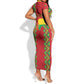 Guinea-Bissau Short Sleeve Bodycon Dress Unidade Luta Progresso LT01
