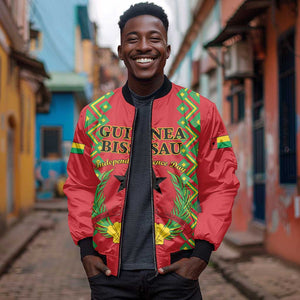 Guinea-Bissau Sleeve Zip Bomber Jacket Unidade Luta Progresso