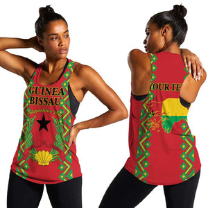 Guinea-Bissau Women Racerback Tank Unidade Luta Progresso