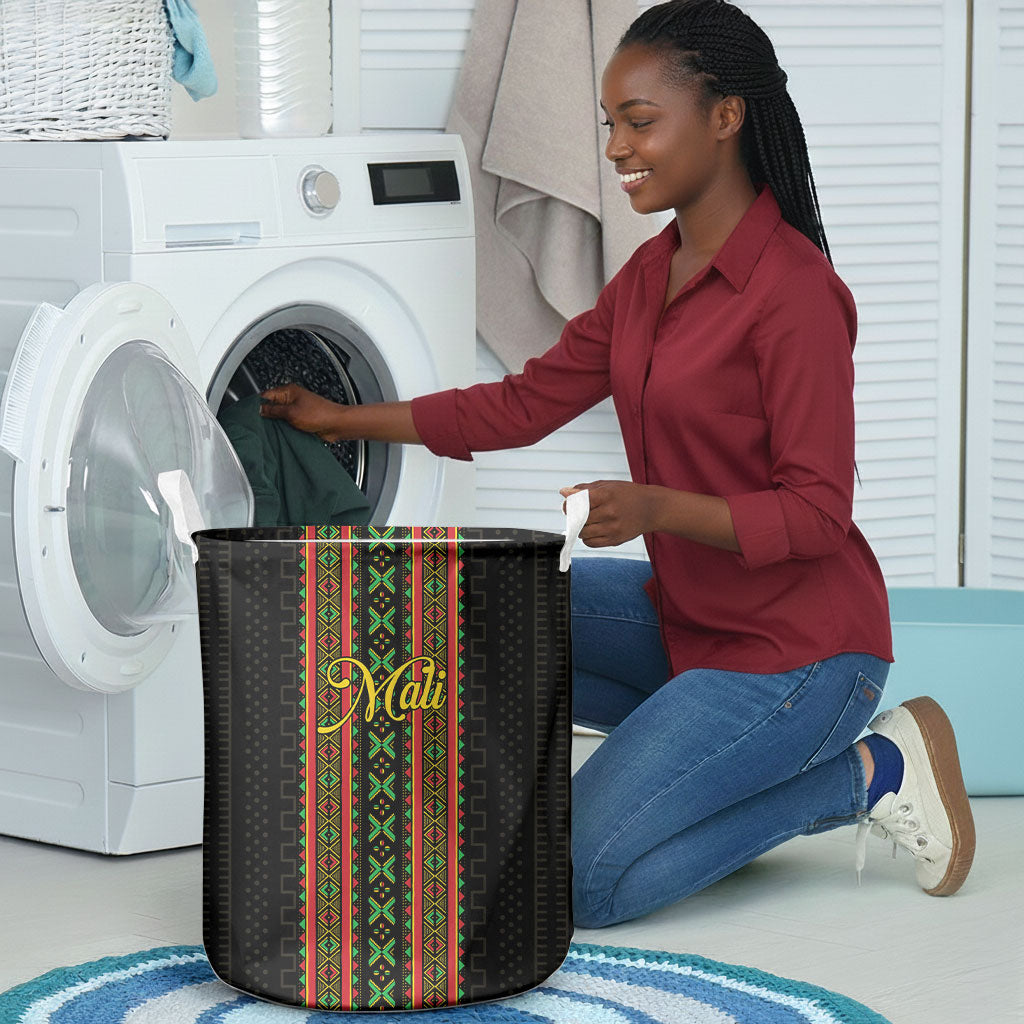 Mali Bogolanfini African Pattern Laundry Basket