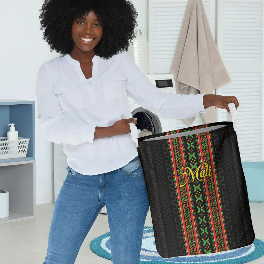 Mali Bogolanfini African Pattern Laundry Basket
