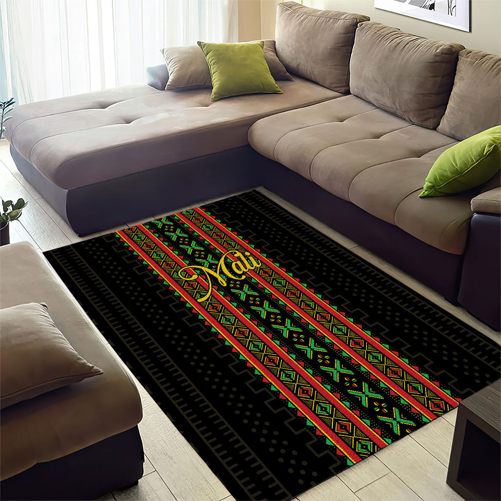 Mali Bogolanfini African Pattern Area Rug