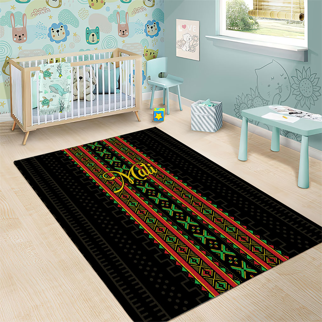 Mali Bogolanfini African Pattern Area Rug