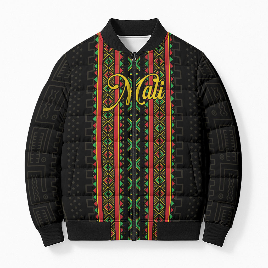 Personalized Mali Bogolanfini African Pattern Bomber Puffer Jacket