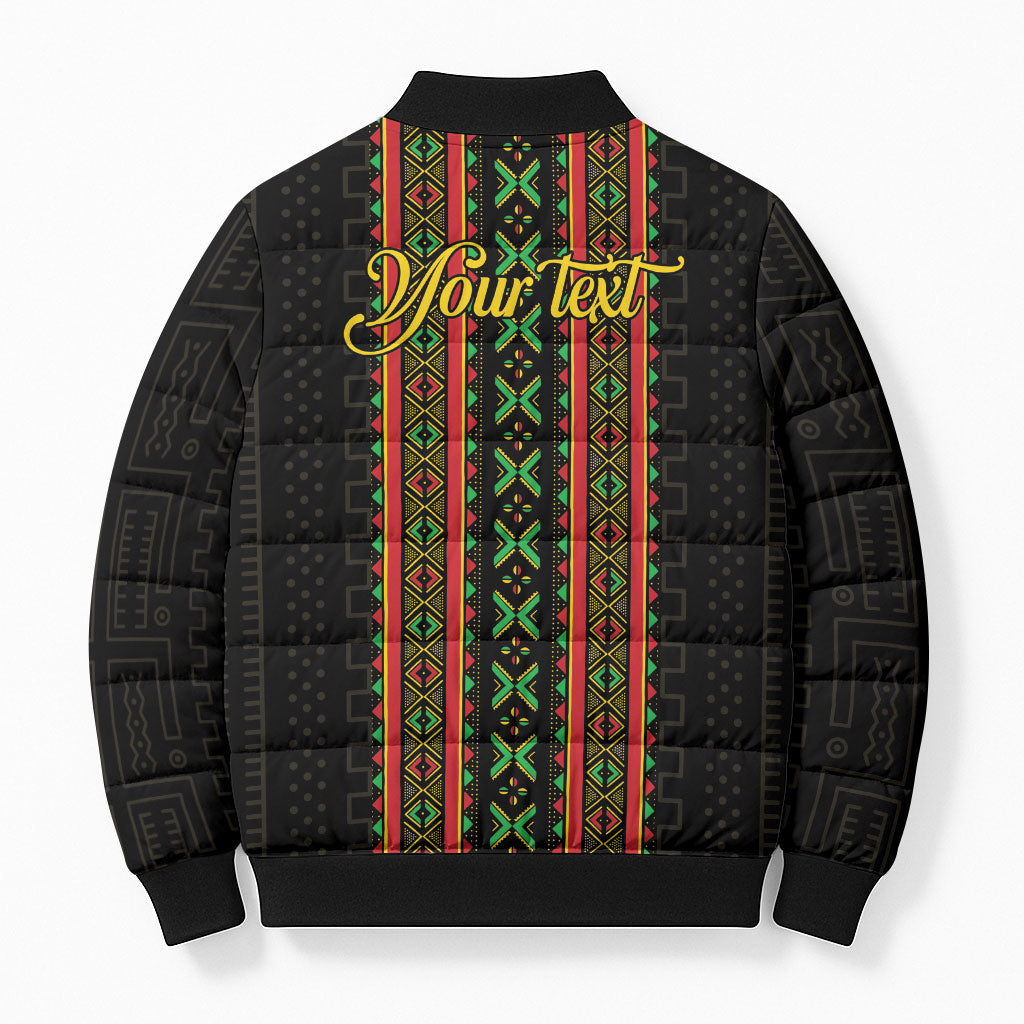 Personalized Mali Bogolanfini African Pattern Bomber Puffer Jacket