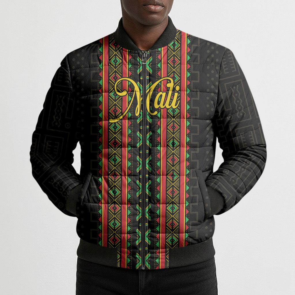 Personalized Mali Bogolanfini African Pattern Bomber Puffer Jacket