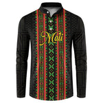 Personalized Mali Bogolanfini African Pattern Button Sweatshirt
