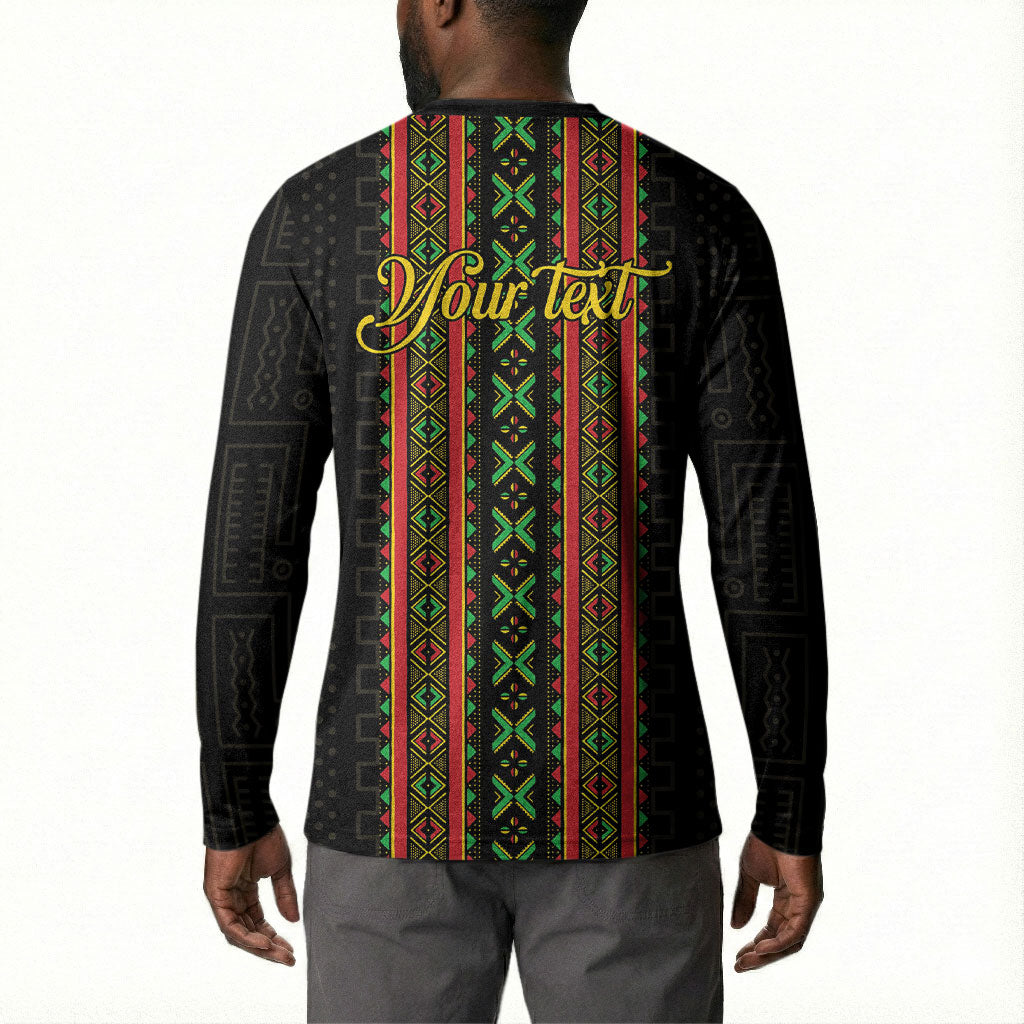 Personalized Mali Bogolanfini African Pattern Button Sweatshirt