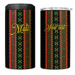 Personalized Mali Bogolanfini African Pattern 4 in 1 Can Cooler Tumbler