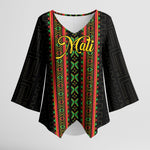 Personalized Mali Bogolanfini African Pattern Kimono Sleeve Blouse