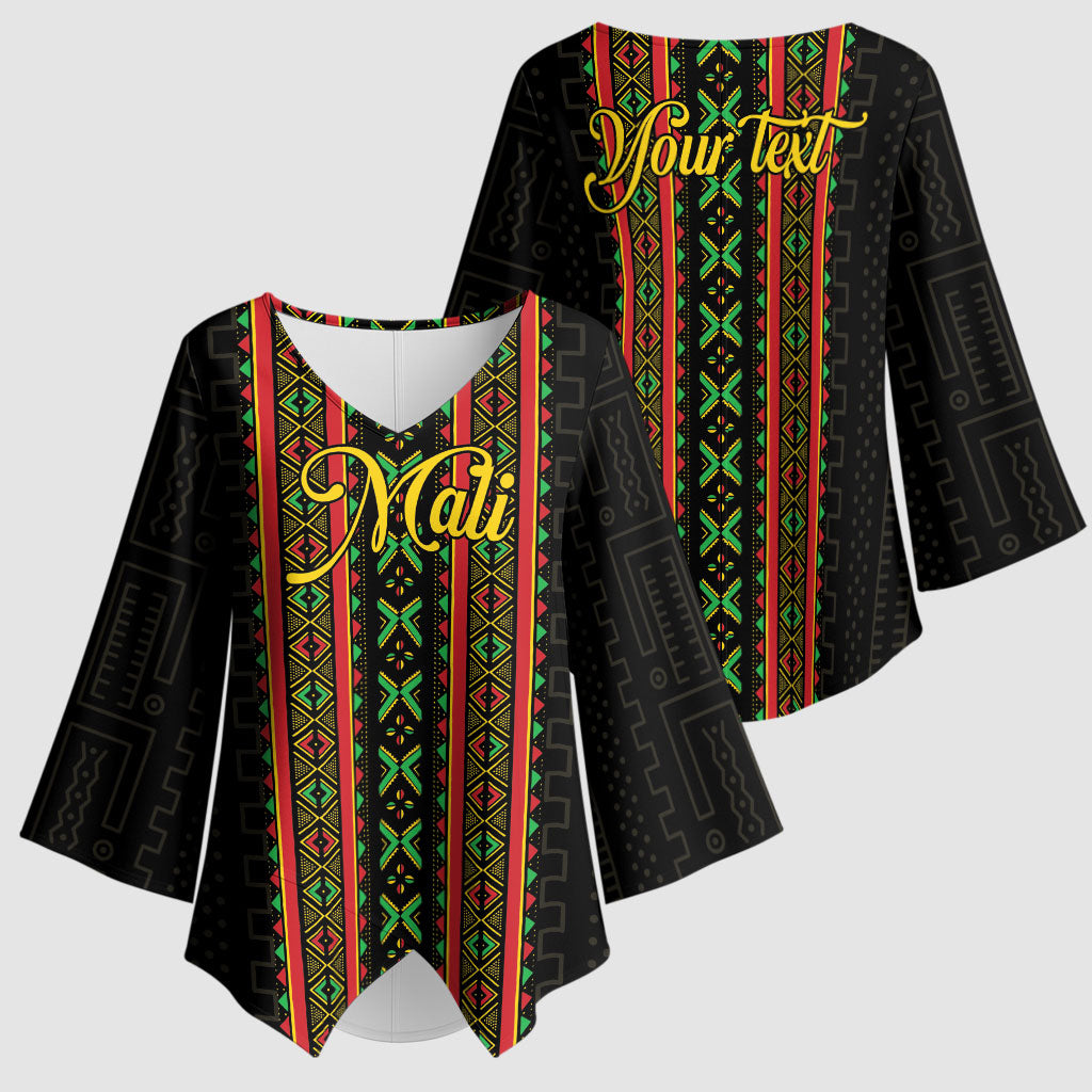 Personalized Mali Bogolanfini African Pattern Kimono Sleeve Blouse