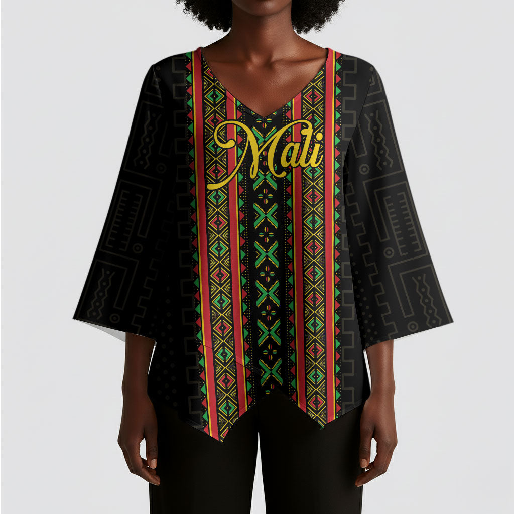 Personalized Mali Bogolanfini African Pattern Kimono Sleeve Blouse