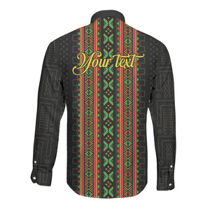 Personalized Mali Bogolanfini African Pattern Long Sleeve Button Shirt