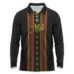 Personalized Mali Bogolanfini African Pattern Long Sleeve Polo Shirt