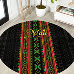 Mali Bogolanfini African Pattern Round Carpet