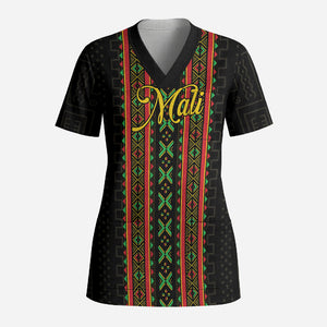 Personalized Mali Bogolanfini African Pattern Scrub Top