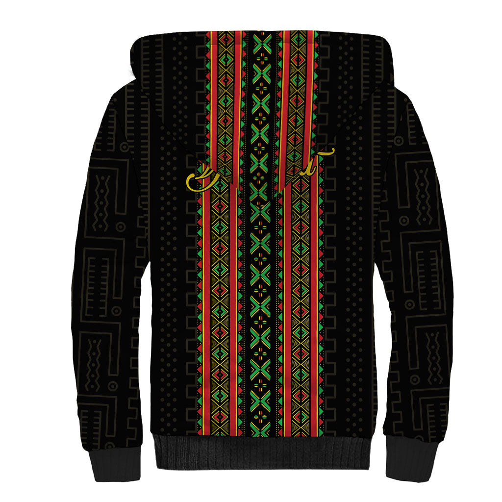 Personalized Mali Bogolanfini African Pattern Sherpa Hoodie