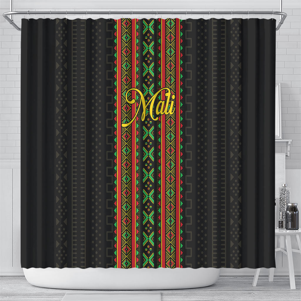 Mali Bogolanfini African Pattern Shower Curtain