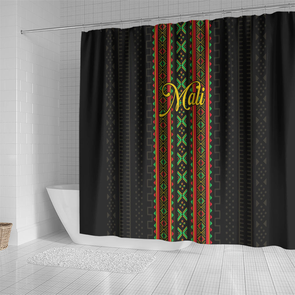 Mali Bogolanfini African Pattern Shower Curtain
