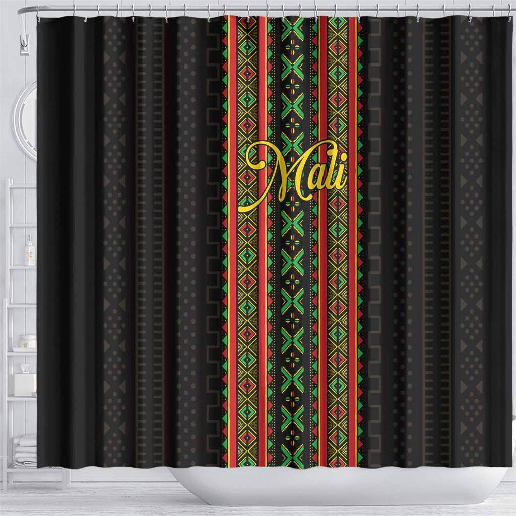 Mali Bogolanfini African Pattern Shower Curtain