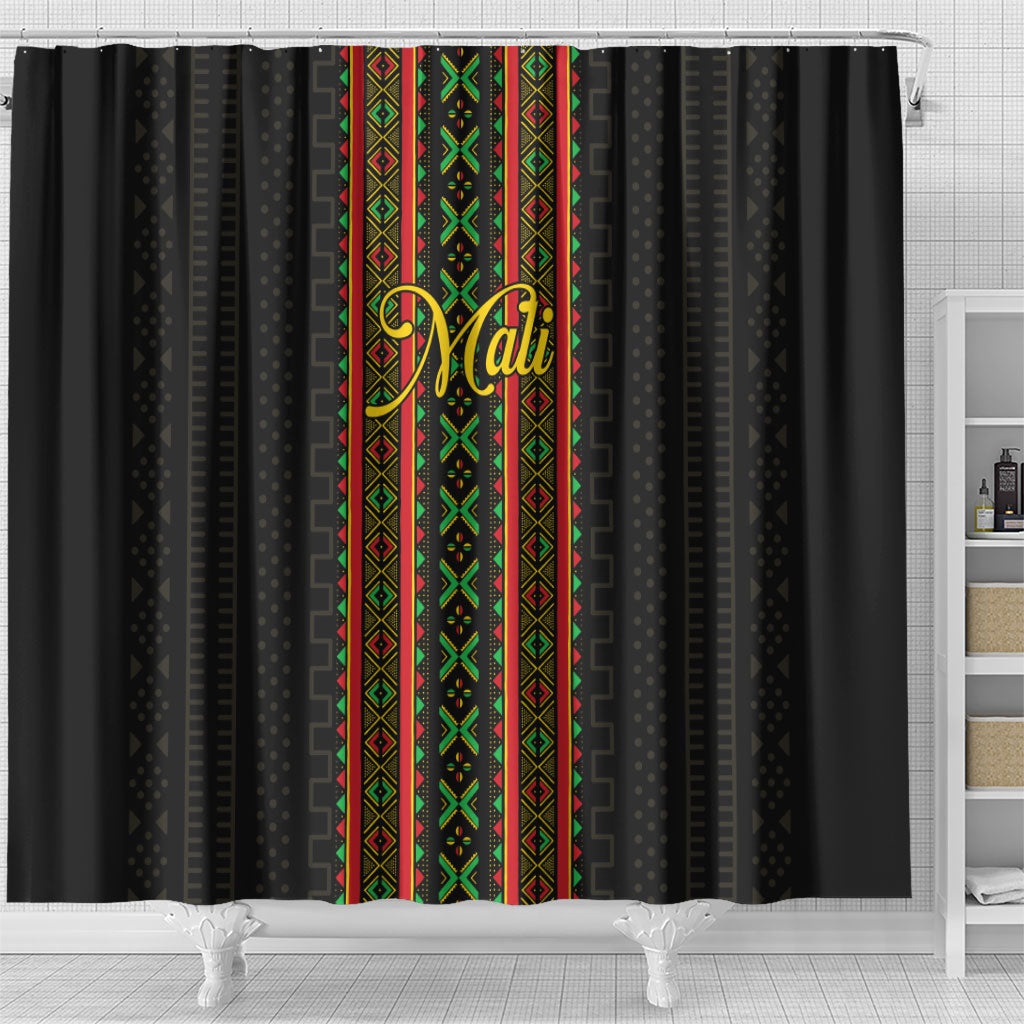 Mali Bogolanfini African Pattern Shower Curtain