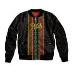 Personalized Mali Bogolanfini African Pattern Sleeve Zip Bomber Jacket