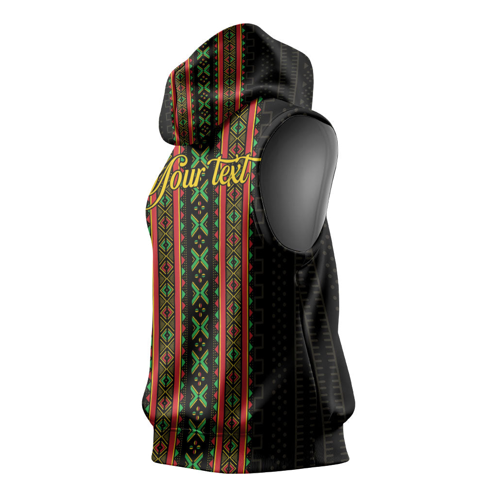 Personalized Mali Bogolanfini African Pattern Sleeveless Hoodie