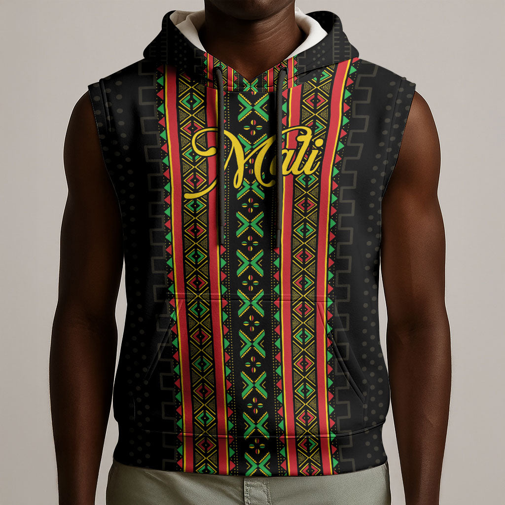 Personalized Mali Bogolanfini African Pattern Sleeveless Hoodie