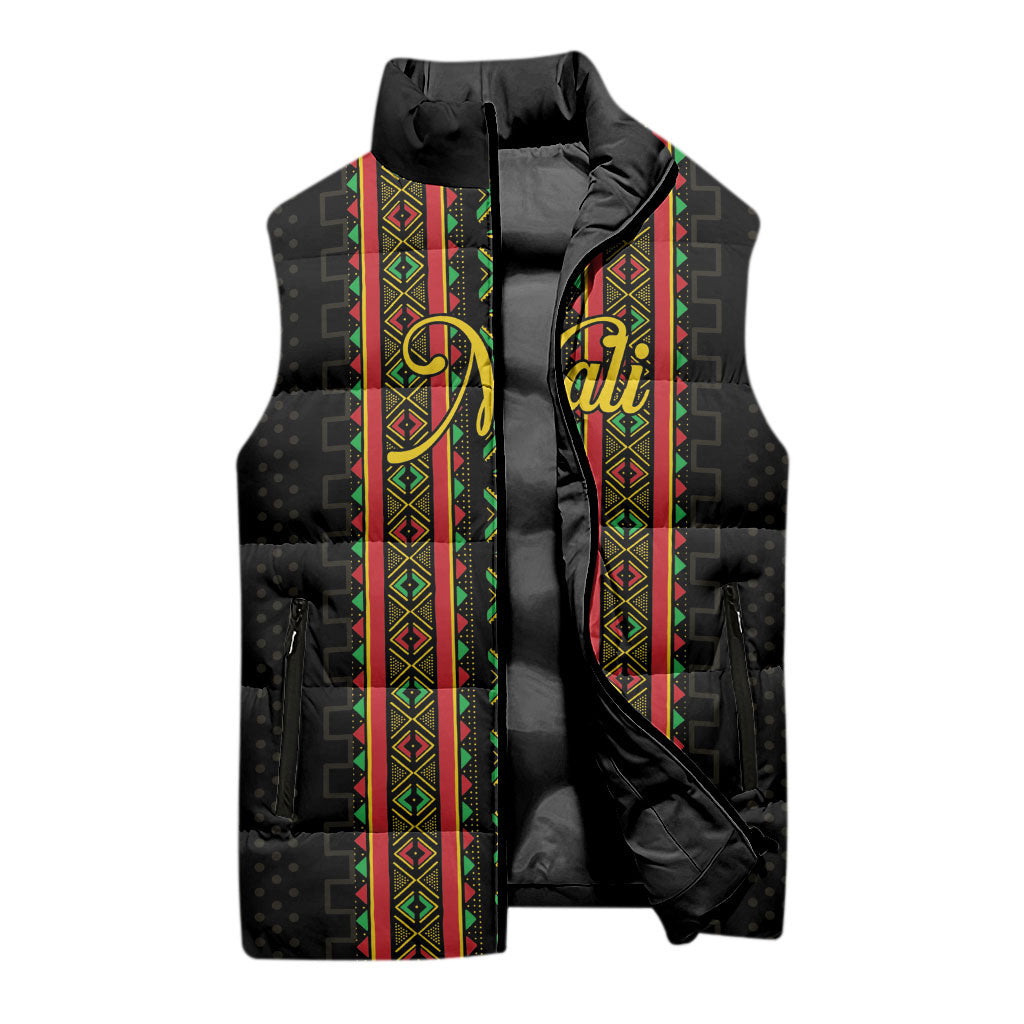 Personalized Mali Bogolanfini African Pattern Sleeveless Puffer Jacket