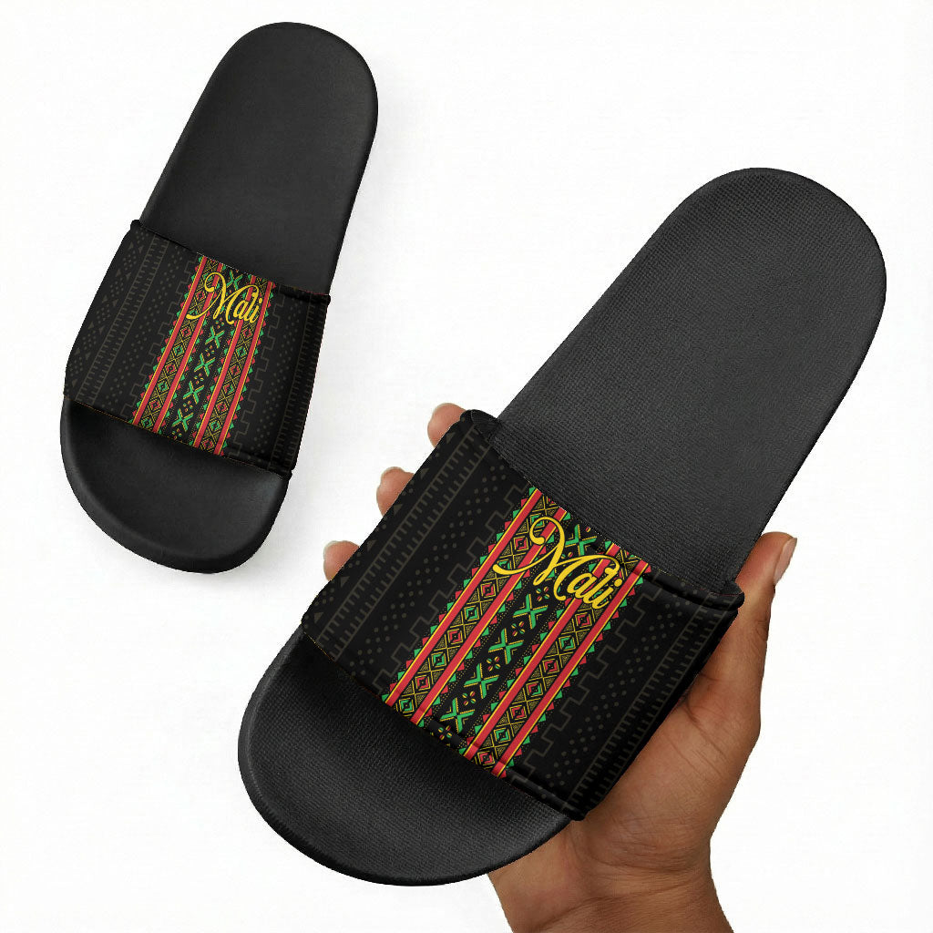 Mali Bogolanfini African Pattern Slide Sandals