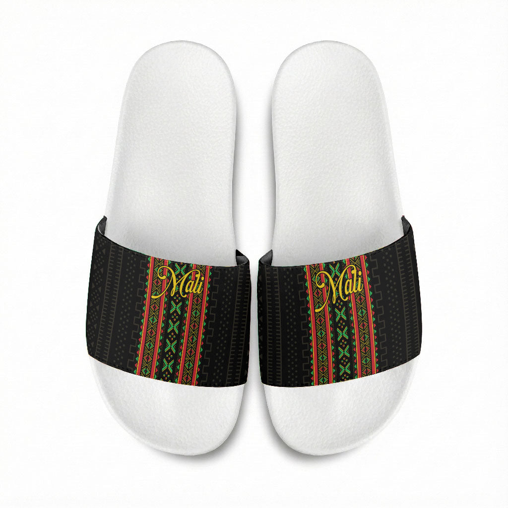 Mali Bogolanfini African Pattern Slide Sandals