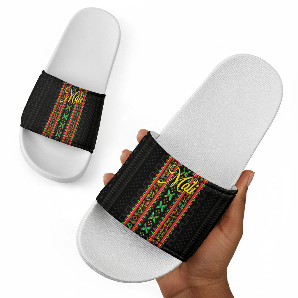 Mali Bogolanfini African Pattern Slide Sandals