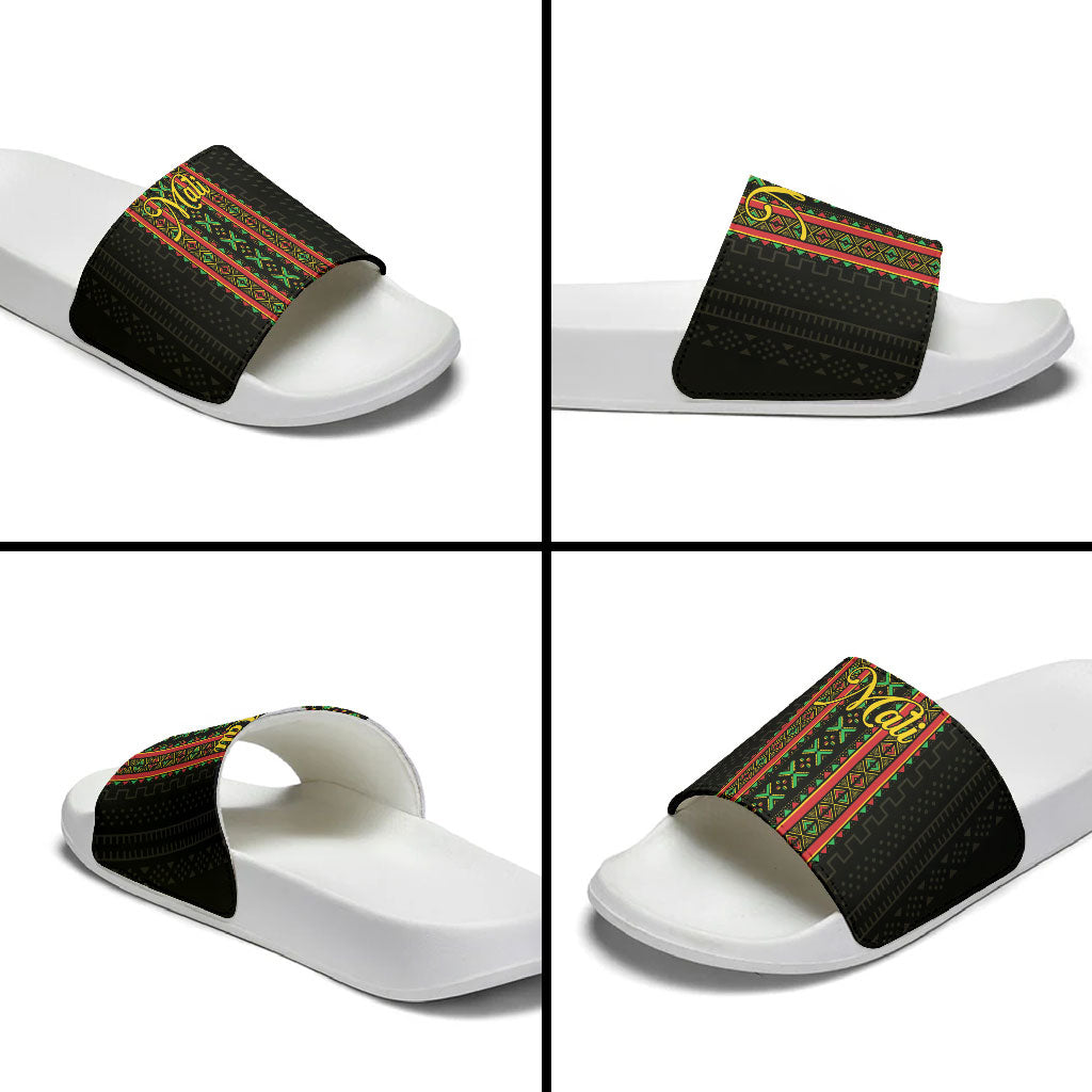 Mali Bogolanfini African Pattern Slide Sandals