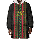 Personalized Mali Bogolanfini African Pattern Wearable Blanket Hoodie
