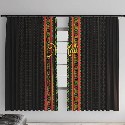 Mali Bogolanfini African Pattern Window Curtain