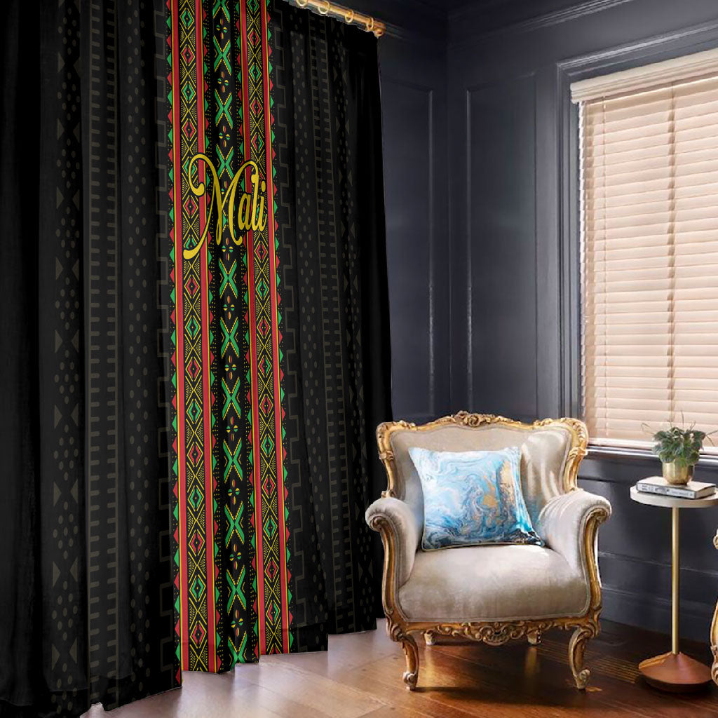Mali Bogolanfini African Pattern Window Curtain