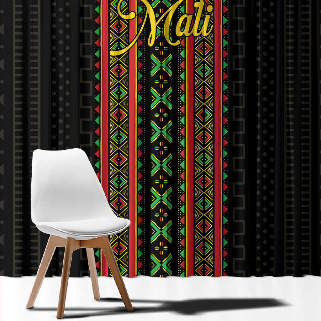 Mali Bogolanfini African Pattern Window Curtain