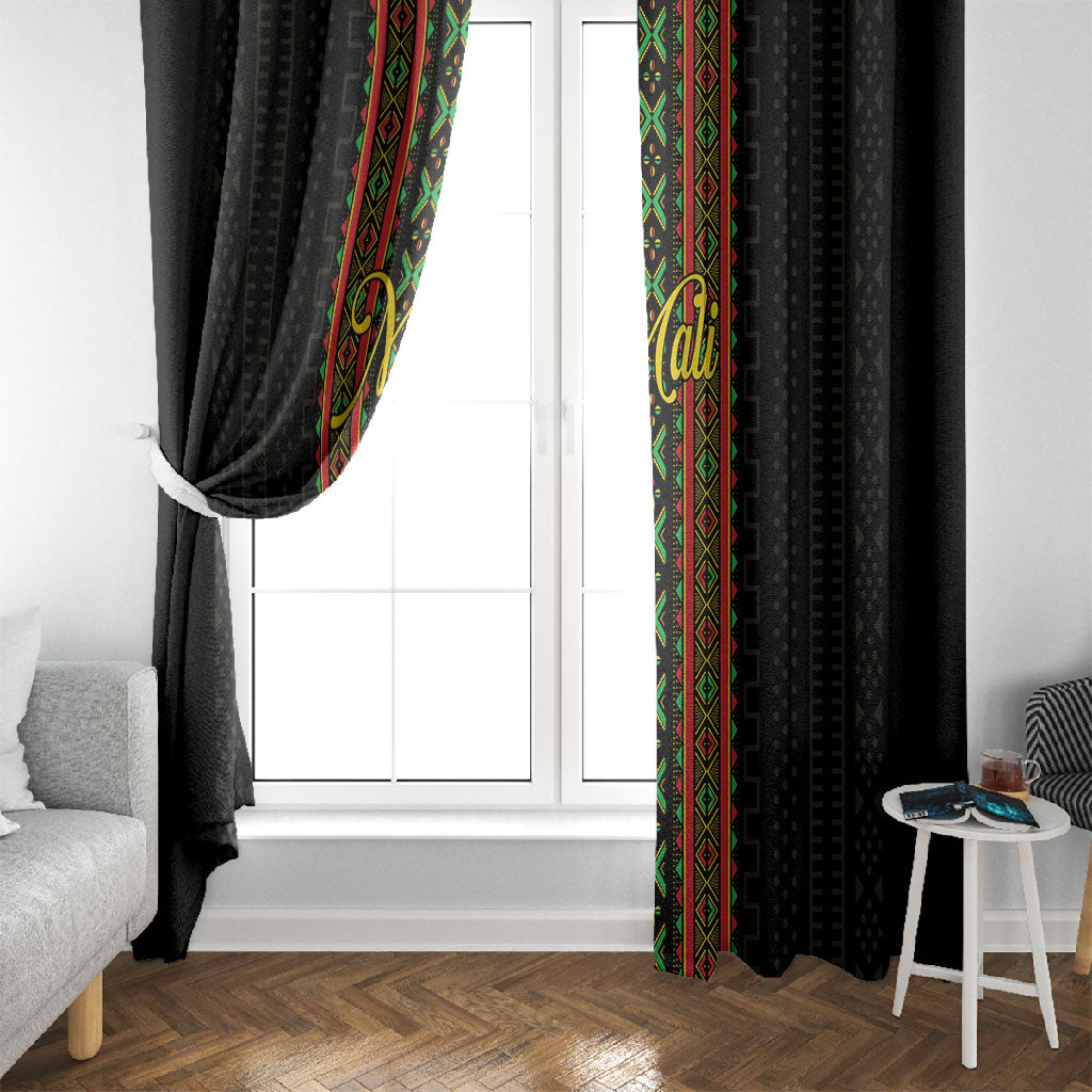 Mali Bogolanfini African Pattern Window Curtain