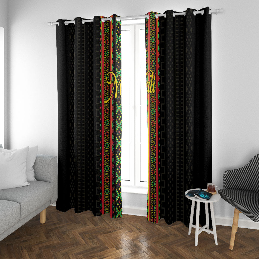 Mali Bogolanfini African Pattern Window Curtain