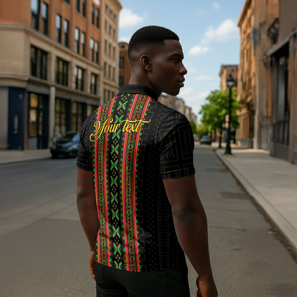 Personalized Mali Bogolanfini African Pattern Zipper Polo Shirt