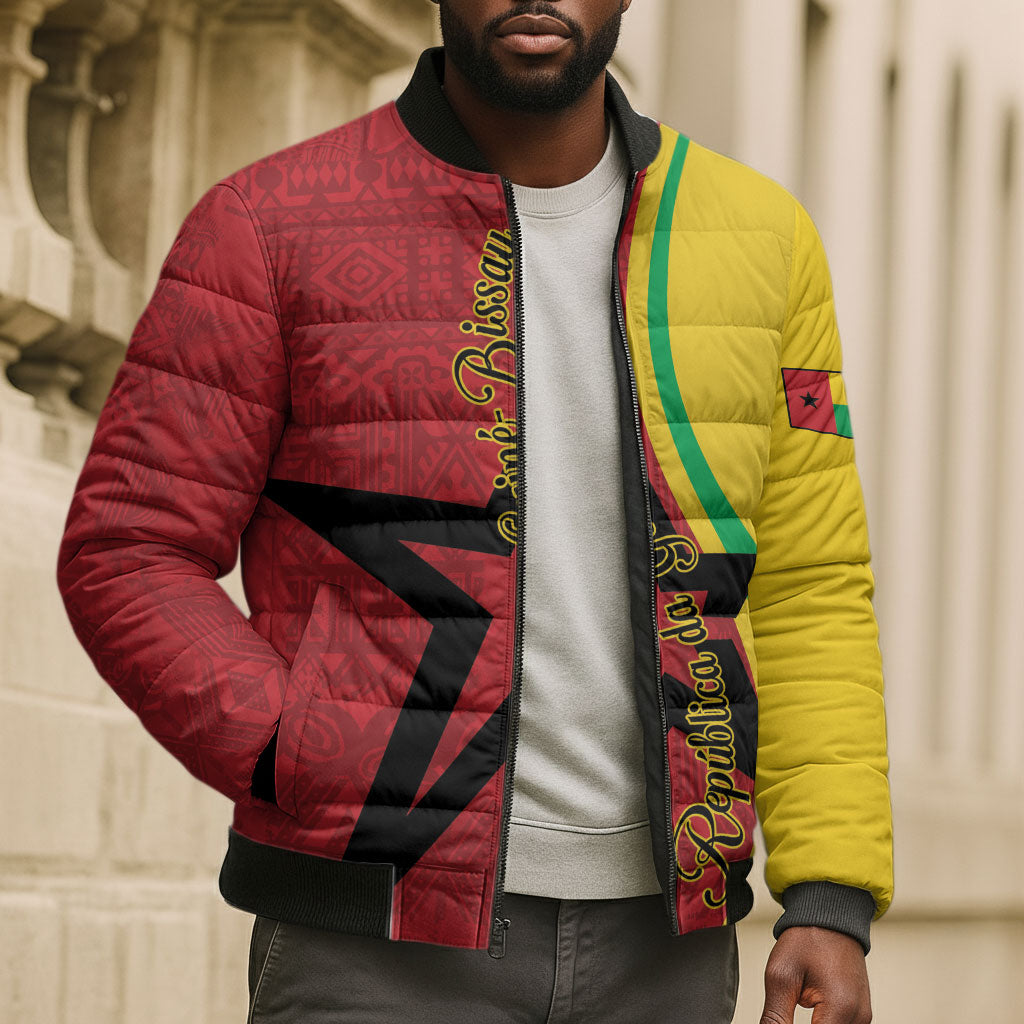 Personalized Guinea-Bissau Bomber Puffer Jacket Happy Independence Day