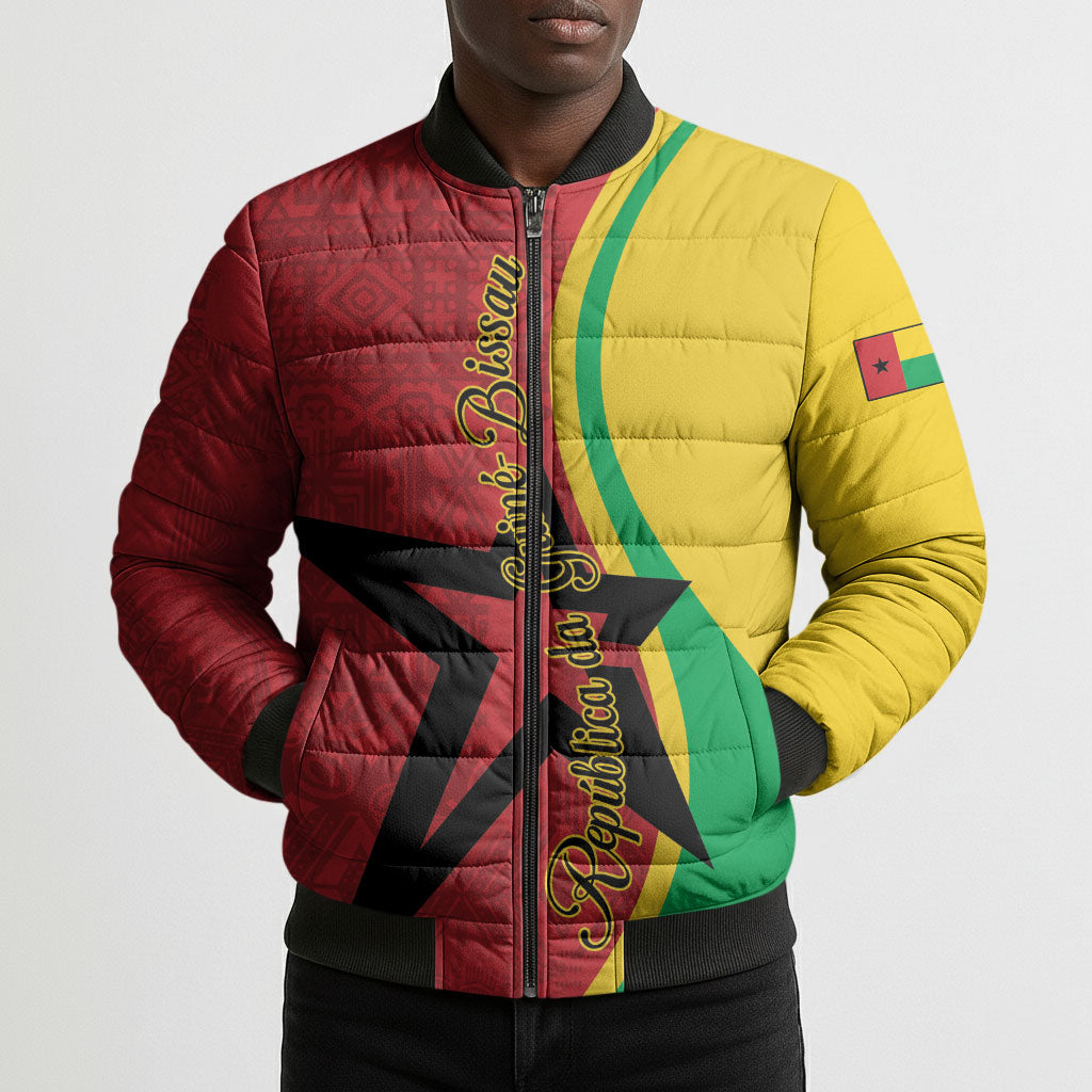 Personalized Guinea-Bissau Bomber Puffer Jacket Happy Independence Day