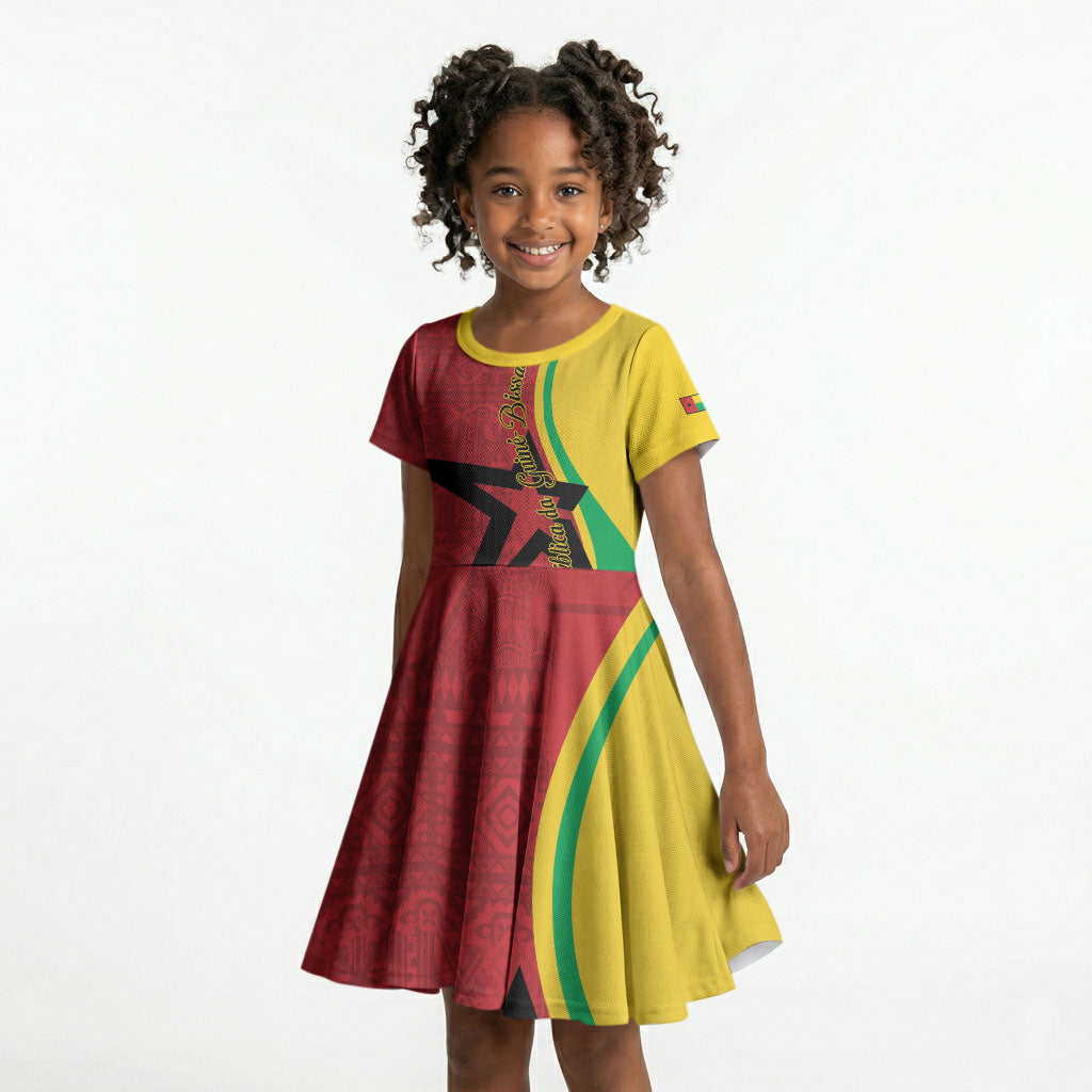 Personalized Guinea-Bissau Kid Short Sleeve Dress Happy Independence Day